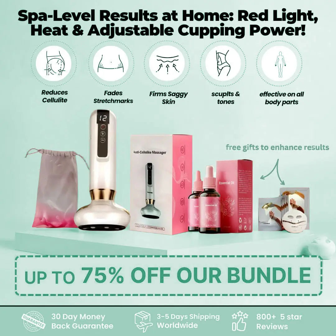 Cellulite Relief Kit ,Handheld Cellulite Massager,Body Vacuum Massager with 12 Suction Modes,