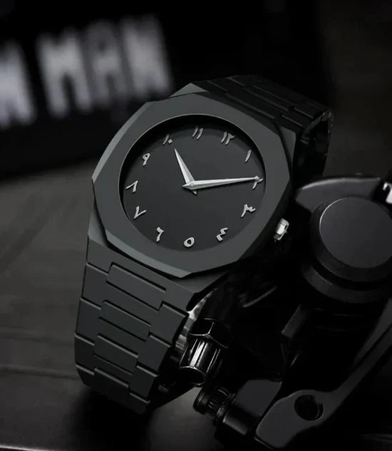 Men's Black Stainless Steel Watch with Arabic Numerals – Japan Miyota Quartz