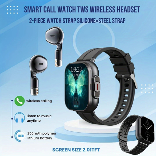 TWS Smartwatch with Wireless Earbuds
