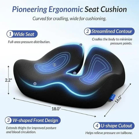Travel Seat Cushion Memory Foam U-Shaped Pillow for Chair Cushion Pad Car Office Hip Support Massage Orthopedic Pillow